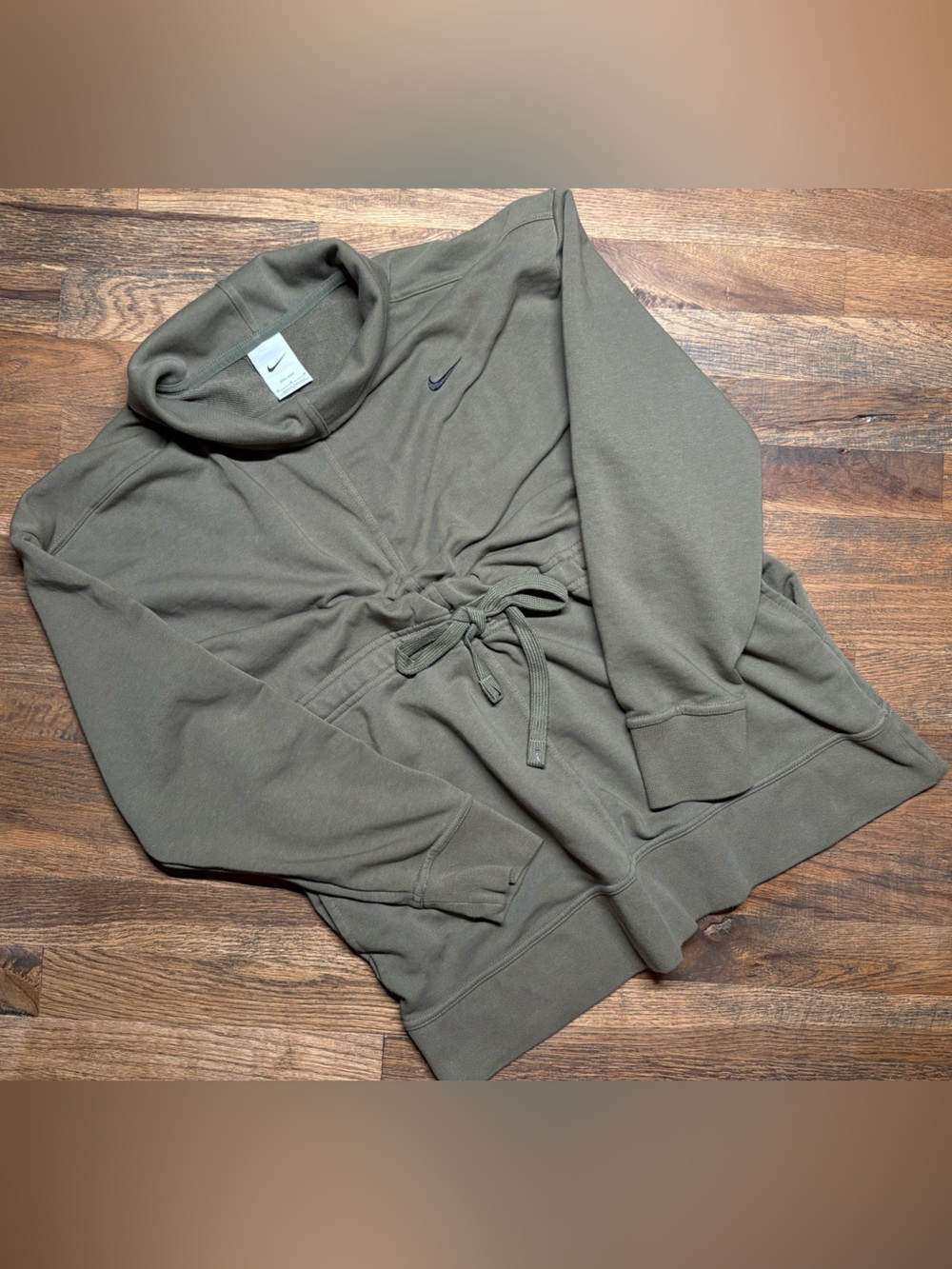 Nike Women’s Drawstring Hoodie in Olive Green